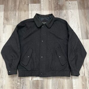 Vintage 80s Members Only Pure Wool Bomber Jacket Men’s Size 42 Charcoal Gray